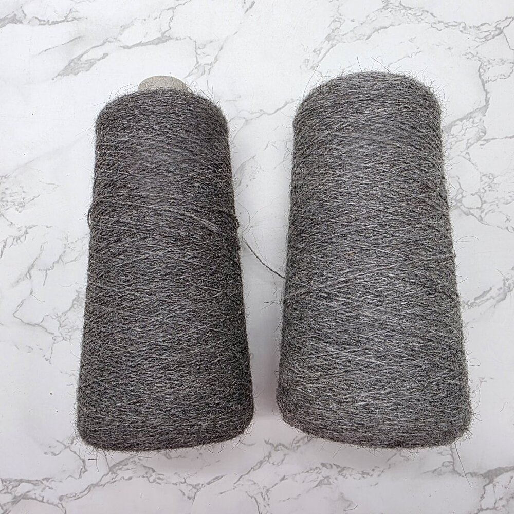 Vintage Mohair Wool Yarn Thread Cone Spool BROWN and skein Euroflax LINEN Thread - Picture 2 of 16